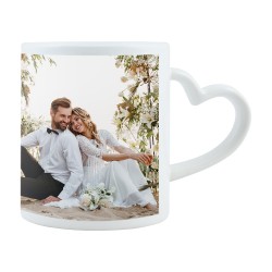 Taza personalizada con asa corazón