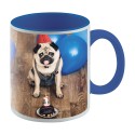 Taza con Foto con asa e interior azul 