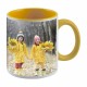 Taza personalizada con asa e interior amarillo
