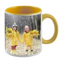 Taza con Foto con asa e interior amarillo