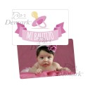 Tarjeta PVC chupete rosa