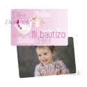 Tarjeta PVC cigüeña rosa