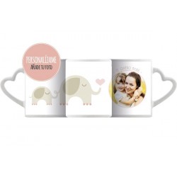 Taza personalizada Te Quiero Mamá elefantes
