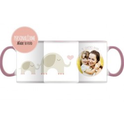 Taza personalizada Te Quiero Mamá elefantes