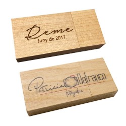 Usb Madera Rectangular Personalizado