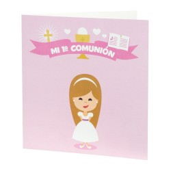Tarjetón Comunión Niña