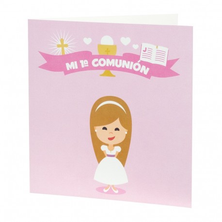 Tarjetón Comunión Niña