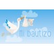 Tarjeta PVC cigüeña azul