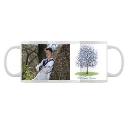 Taza personalizada comunión árbol azul