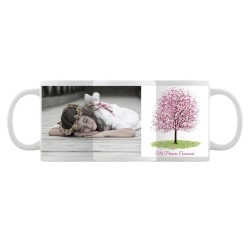 Taza personalizada comunión árbol rosa