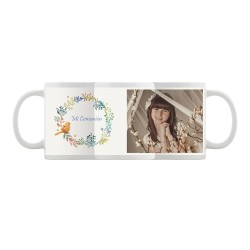 Taza personalizada Comunión Flores
