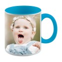Taza con Foto con asa e interior celeste